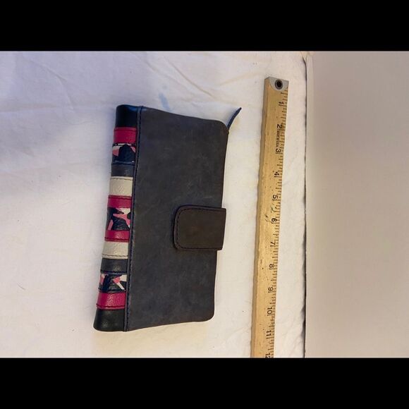 Fossil wallet blue leather 8” - Picture 5 of 5